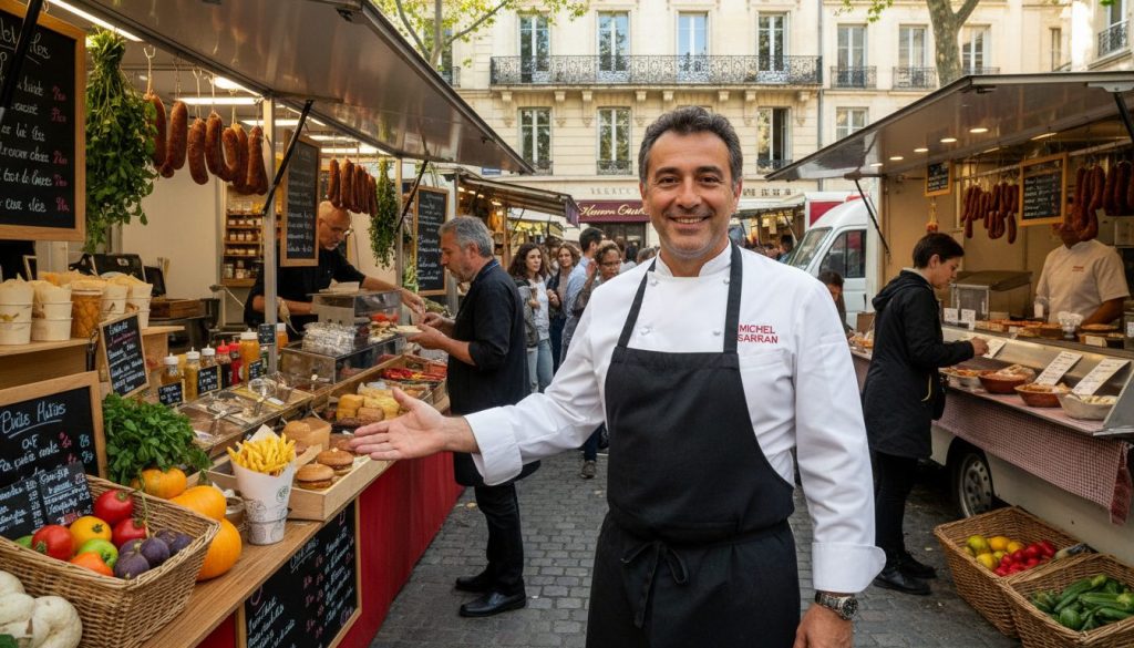 le chef toulousain michel affirme avec conviction que la street food mérite autant de reconnaissance que les autres cuisines, mettant en lumière la richesse et la diversité de ce style culinaire.